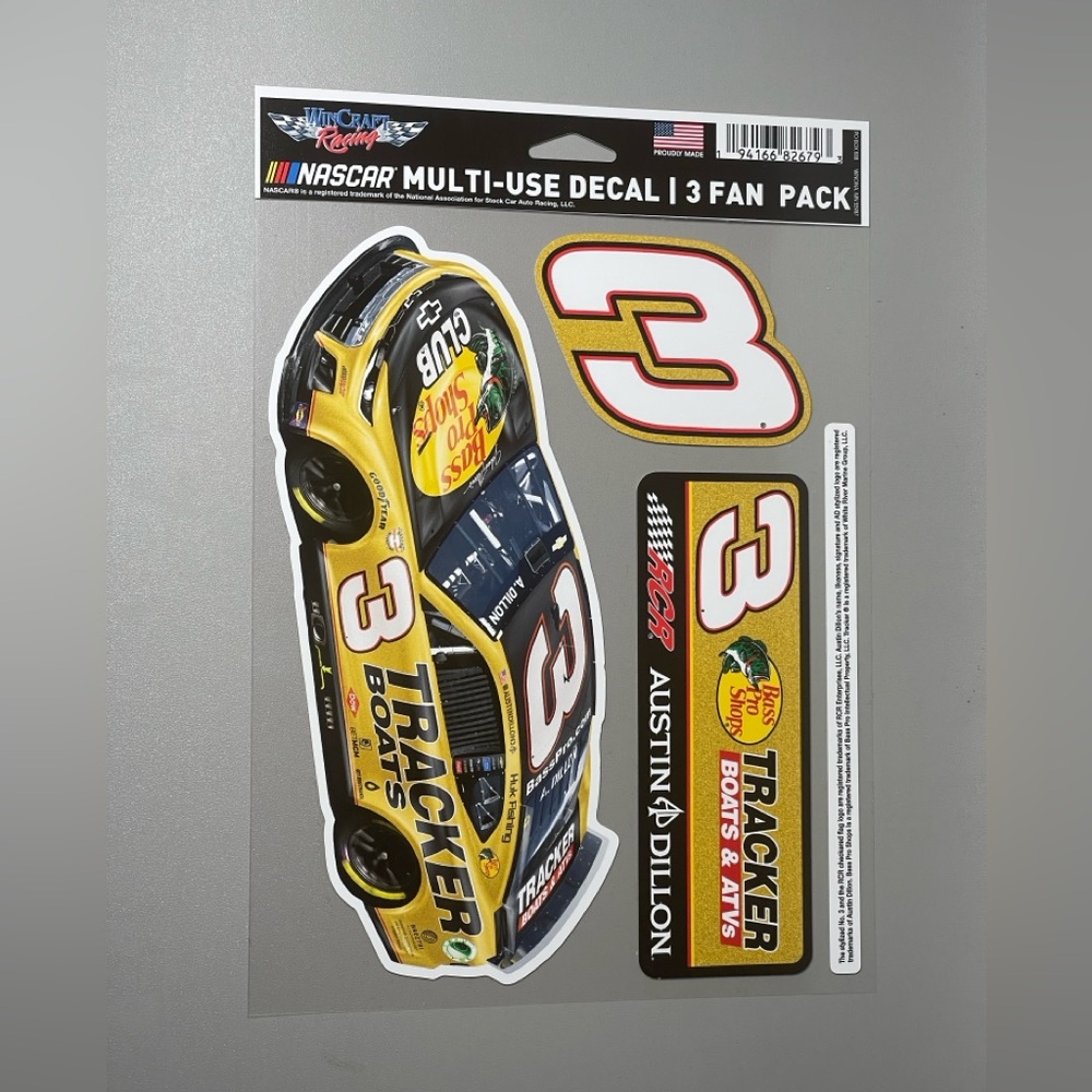 NASCAR  Austin Dillon Multi-Use Decal 3 Fan Pack